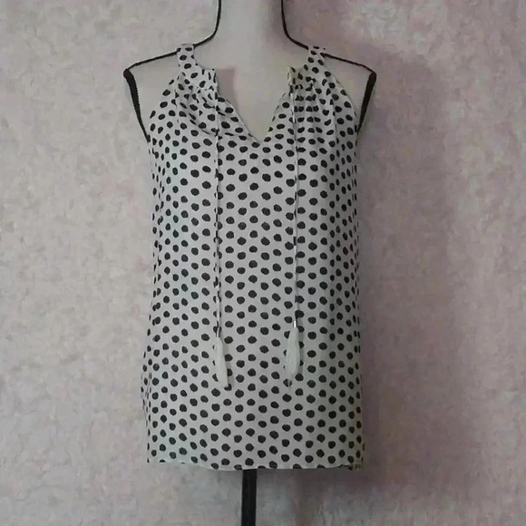 Cynthia Rowley Top with Black Polka Dots Size S - Picture 1 of 8